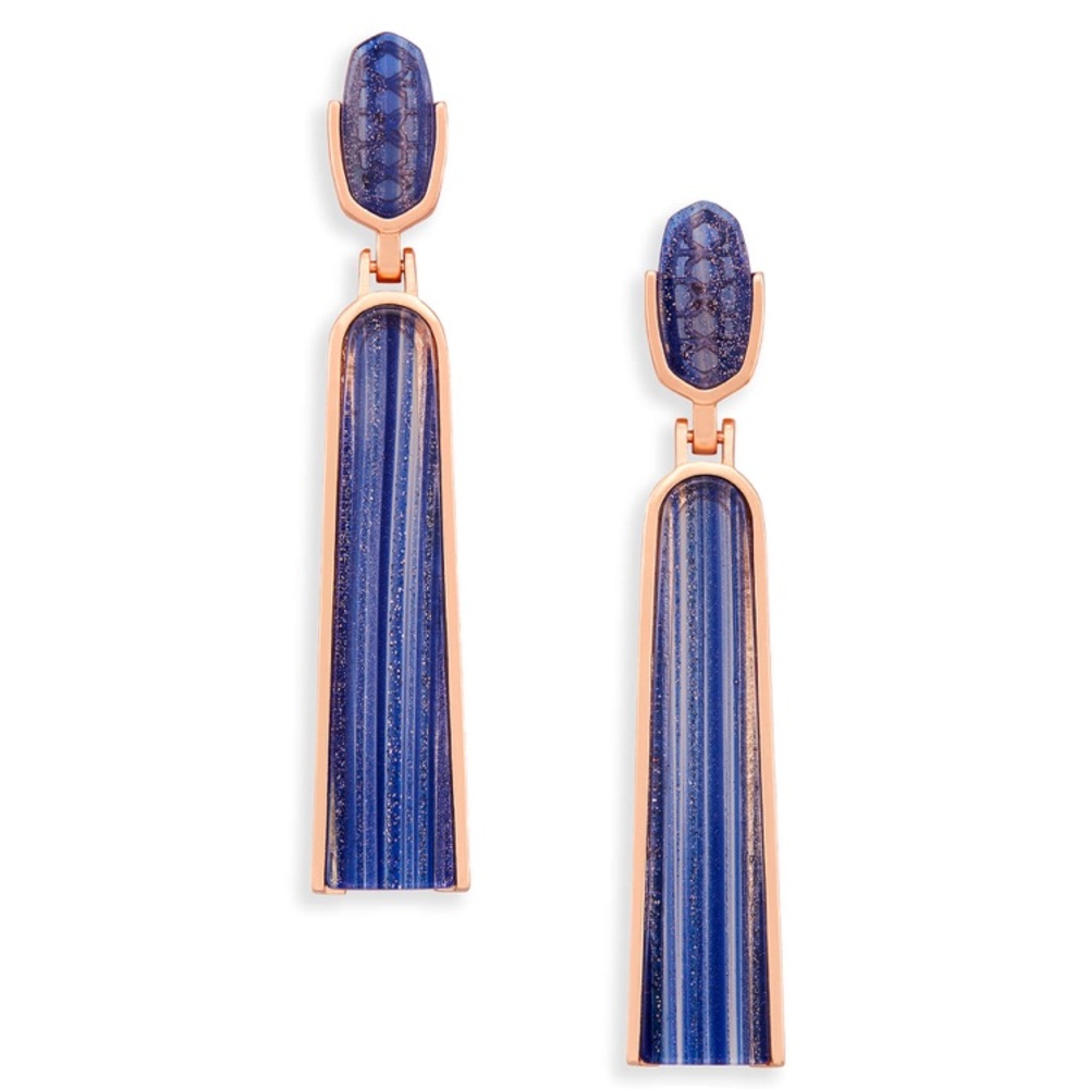 Kendra Scott Navy Dusted Glass Carson Earrings